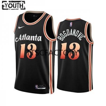 Dres Atlanta Hawks Bogdan Bogdanovic 13 Nike 2022-23 City Edition Crno Swingman - Dječji